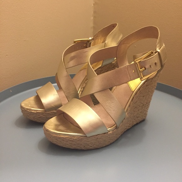 MICHAEL Michael Kors Shoes - Michael Kors Espradrille Gold Wedges